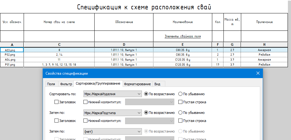 pile schedule sort 1